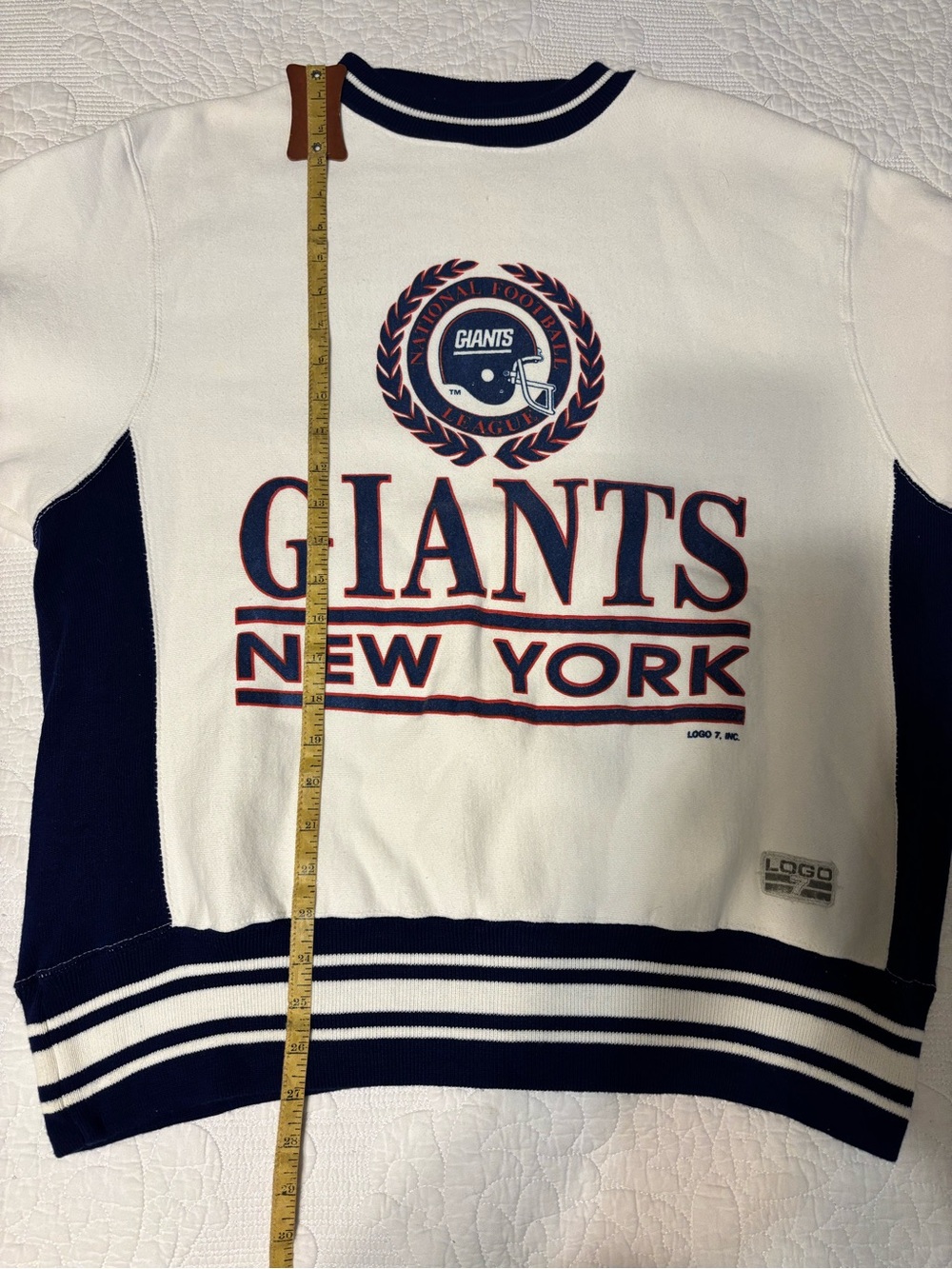 RARE Vintage New York Giants Crewneck Sweatshirt - White & Navy - Picture 7 of 9